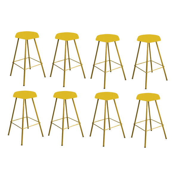 Kit 08 Banqueta Alta Lari Eiffel Hexágono Cozinha Bar Balcão
