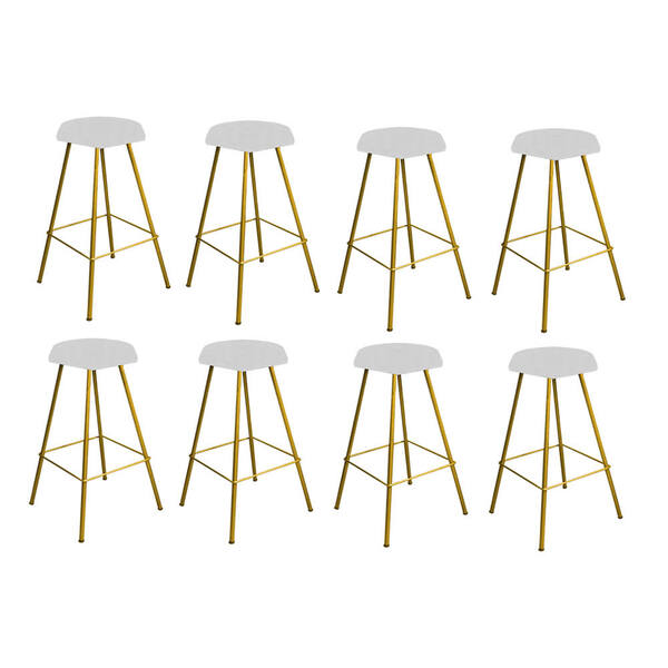 Kit 08 Banqueta Alta Lari Eiffel Hexágono Cozinha Bar Balcão