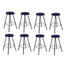 Kit 08 Banqueta Alta Lari Eiffel Preto Azul Marinho