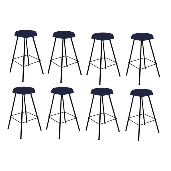 Kit 08 Banqueta Alta Lari Eiffel Preto Azul Marinho