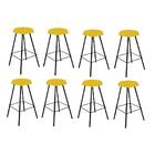 Kit 08 Banqueta Alta Lari Eiffel Suede Amarelo