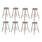 Kit 08 Banqueta Alta Lari Eiffel Suede Bege