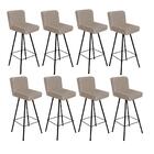 Kit 08 Banqueta Alta Lexi Preto Suede Bege