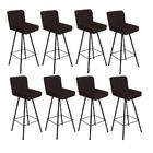 Kit 08 Banqueta Alta Lexi Preto Suede Marrom