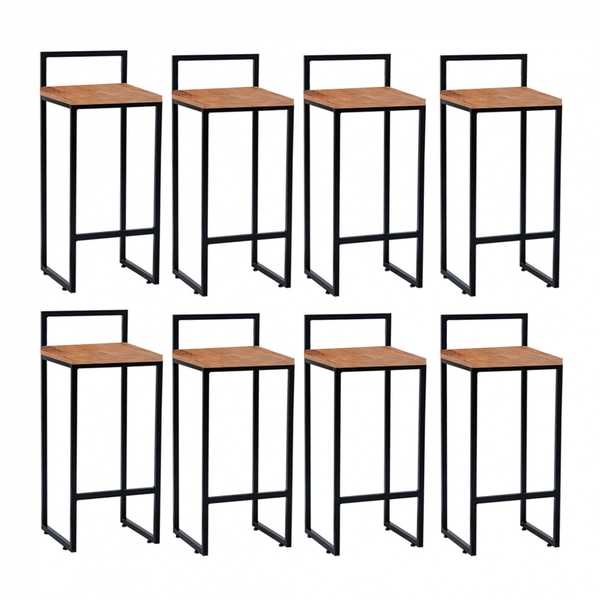 Kit 08 Banqueta Alta Lina Industrial Cozinha Bar Balcão Bistr