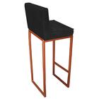 Kit 08 Banqueta Alta Linne Bronze Suede Preto