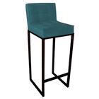 Kit 08 Banqueta Alta Linne Preto Suede Azul Turquesa