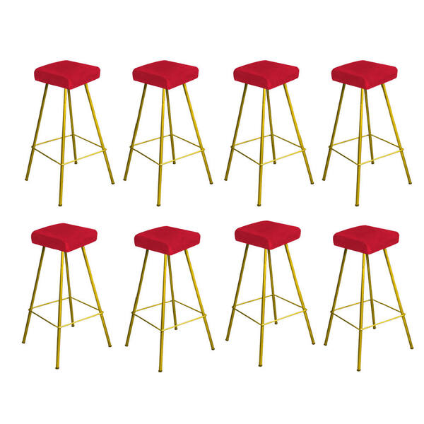 Kit 08 Banqueta Alta Lira Eiffel Industrial Cozinha Bar Balcã