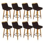 Kit 08 Banqueta Alta Lith Suede Marrom