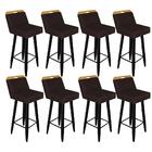 Kit 08 Banqueta Alta Lith Suede Marrom