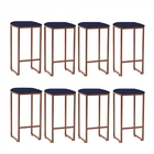 Kit 08 Banqueta Alta Lua Industrial Cozinha Bar Balcão Bistrô