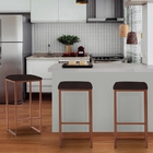 Kit 08 Banqueta Alta Lua Industrial Cozinha Bar Balcão Bistrô