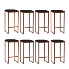 Kit 08 Banqueta Alta Lua Industrial Cozinha Bar Balcão Bistrô