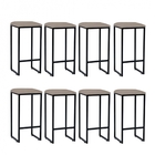 Kit 08 Banqueta Alta Lua Industrial Cozinha Bar Balcão Bistrô