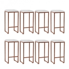 Kit 08 Banqueta Alta Lua Industrial Cozinha Bar Balcão Bistrô
