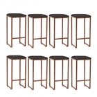 Kit 08 Banqueta Alta Lua Industrial Cozinha Bar Balcão Bistrô
