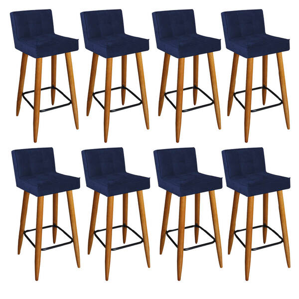 Kit 08 Banqueta Alta Lucy Com Encosto Cozinha Bar Balcão Bist