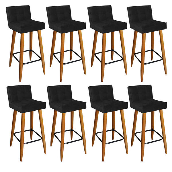 Kit 08 Banqueta Alta Lucy Com Encosto Cozinha Bar Balcão Bist