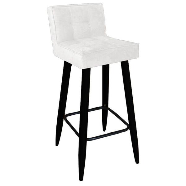 Kit 08 Banqueta Alta Lucy Pé Corino Branco