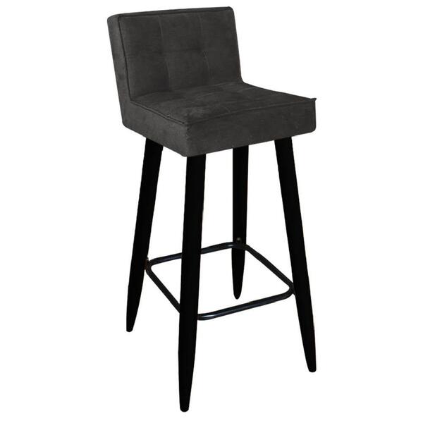 Kit 08 Banqueta Alta Lucy Pé Corino Cinza