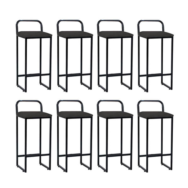 Kit 08 Banqueta Alta Luffi Com Encosto Cozinha Bar Balcão Bis