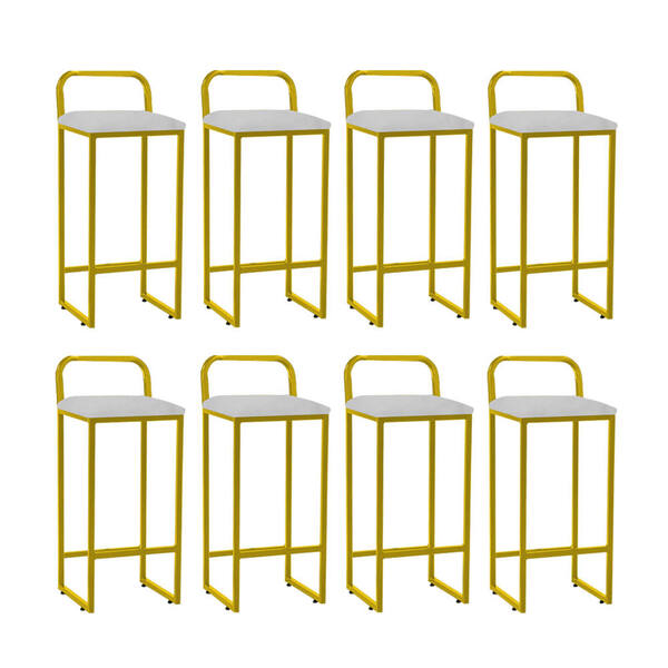 Kit 08 Banqueta Alta Luffi Com Encosto Cozinha Bar Balcão Bis