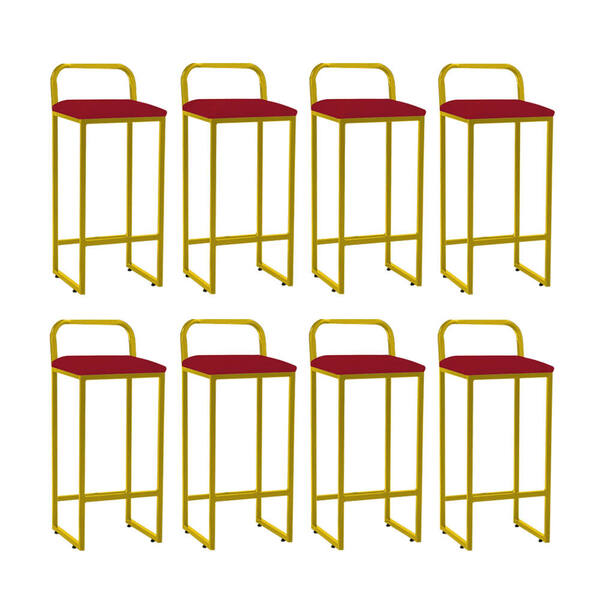 Kit 08 Banqueta Alta Luffi Com Encosto Cozinha Bar Balcão Bis