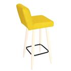 Kit 08 Banqueta Alta Palito Branco Amarelo