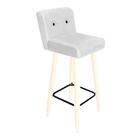 Kit 08 Banqueta Alta Palito Branco Corino Branco