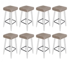 Kit 08 Banqueta Alta Quadrado Luma Para Cozinha Bar Balcão Bi