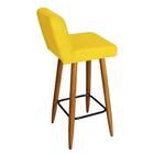 Kit 08 Banqueta Alta Suede Amarelo