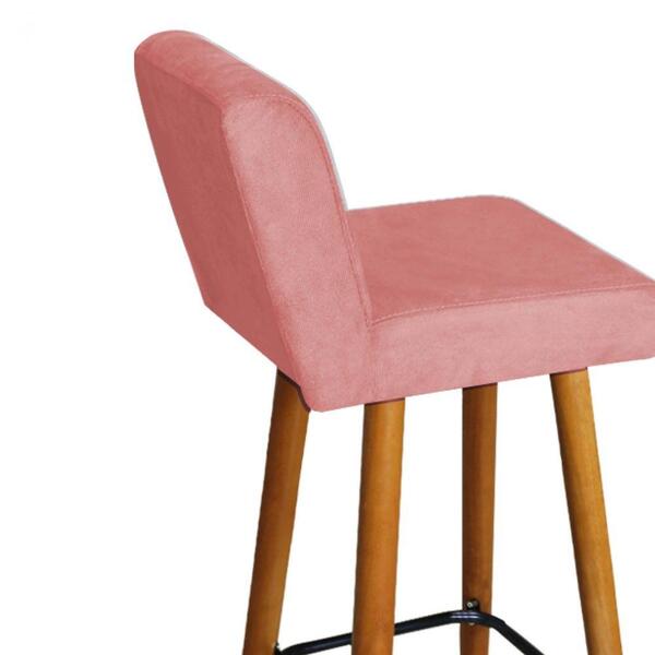 Kit 08 Banqueta Alta Suede Rose Gold