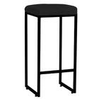 Kit 08 Banqueta Lara Para Ferro Bronze Corino Preto