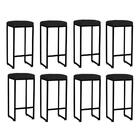 Kit 08 Banqueta Lara Para Ferro Bronze Corino Preto