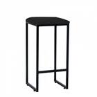 Kit 08 Banqueta Lua Ferro Preto Corino Preto