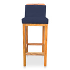 Kit 08 Banquetas Alta Rubi Veludo Azul Marinho Base Fixa De M