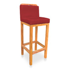 Kit 08 Banquetas Alta Rubi Veludo Base Fixa De Madeira - Pall