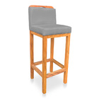 Kit 08 Banquetas Alta Rubi Veludo Grafite Base Fixa De Madeir