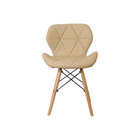 Kit 08 Cadeiras Charles Eames Eiffel Slim Wood Estofada - Nude