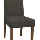 Kit 08 Cadeiras De Jantar Aline Linho Cinza Ln03 Pés Amêndoa