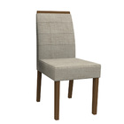 Kit 08 Cadeiras De Jantar Aline Veludo Linho Tl13 Pés Amêndoa