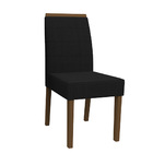 Kit 08 Cadeiras De Jantar Aline Veludo Preto Vl07 Pés Amêndoa