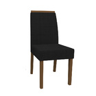 Kit 08 Cadeiras De Jantar Aline Veludo Preto Vl07 Pés Amêndoa