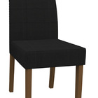 Kit 08 Cadeiras De Jantar Aline Veludo Preto Vl07 Pés Amêndoa