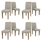 Kit 08 Cadeiras De Jantar Analu Animalle Marfim Wd25 Pés Imbu