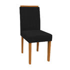 Kit 08 Cadeiras De Jantar Analu Veludo Preto Vl07 Pés Ypê - D