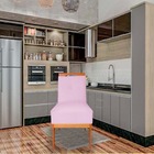 Kit 08 Cadeiras De Jantar Antonela Base De Madeira Suede Rosa