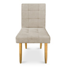 Kit 08 Cadeiras De Jantar Bia Suede Bege Pés Palito Castanho