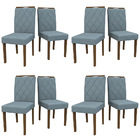 Kit 08 Cadeiras De Jantar Cecília Animalle Azul Wd26 Pés Amên