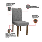 Kit 08 Cadeiras De Jantar Cecília Linho Cinza Ln02 Pés Amêndo